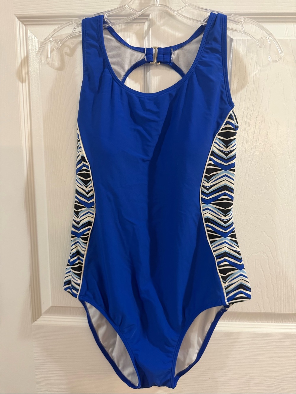 Catalina Royal Blue One-Piece Swimsuit with Chevron Side Panels